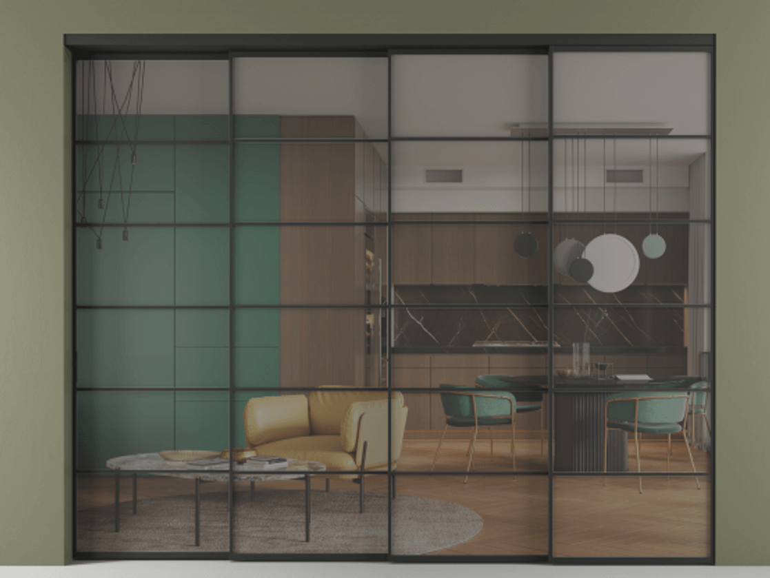 Перегородка Formato внутри проёма телескопик синхро-3 #VENDORCODE# #FURNISH# #GLASS# Цена #PRICE# #CURRENCY# | Volhovec