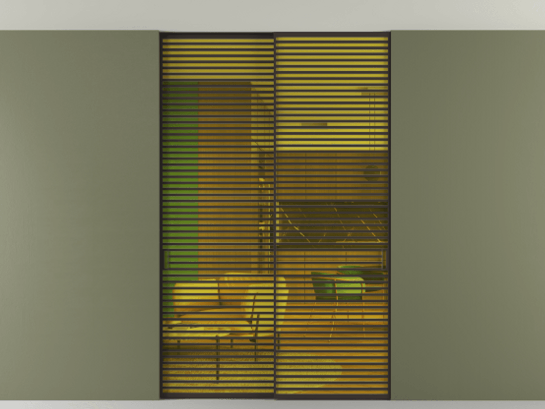 Перегородка Формато внутри проёма скрытое крепление в потолок 2 створки АЛПР 040.07 Алюминий антрацит Прозрачное жёлтое стекло, триплекс Цена 596840 сом | Volhovec