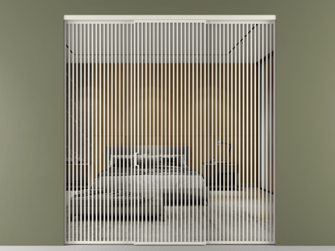 Перегородка Формато внутри проёма 3 створки АЛПР 040.06 Алюминий Белый Двустороннее зеркало, триплекс , триплекс 6 мм Цена 637580 сом | Volhovec