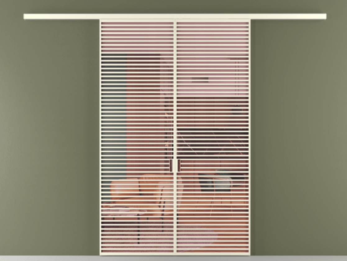 Перегородка Формато вдоль стены 2 створки АЛПР 040.07 Алюминий молочно-белый Прозрачное розовое стекло, триплекс Цена 498610 сом | Volhovec