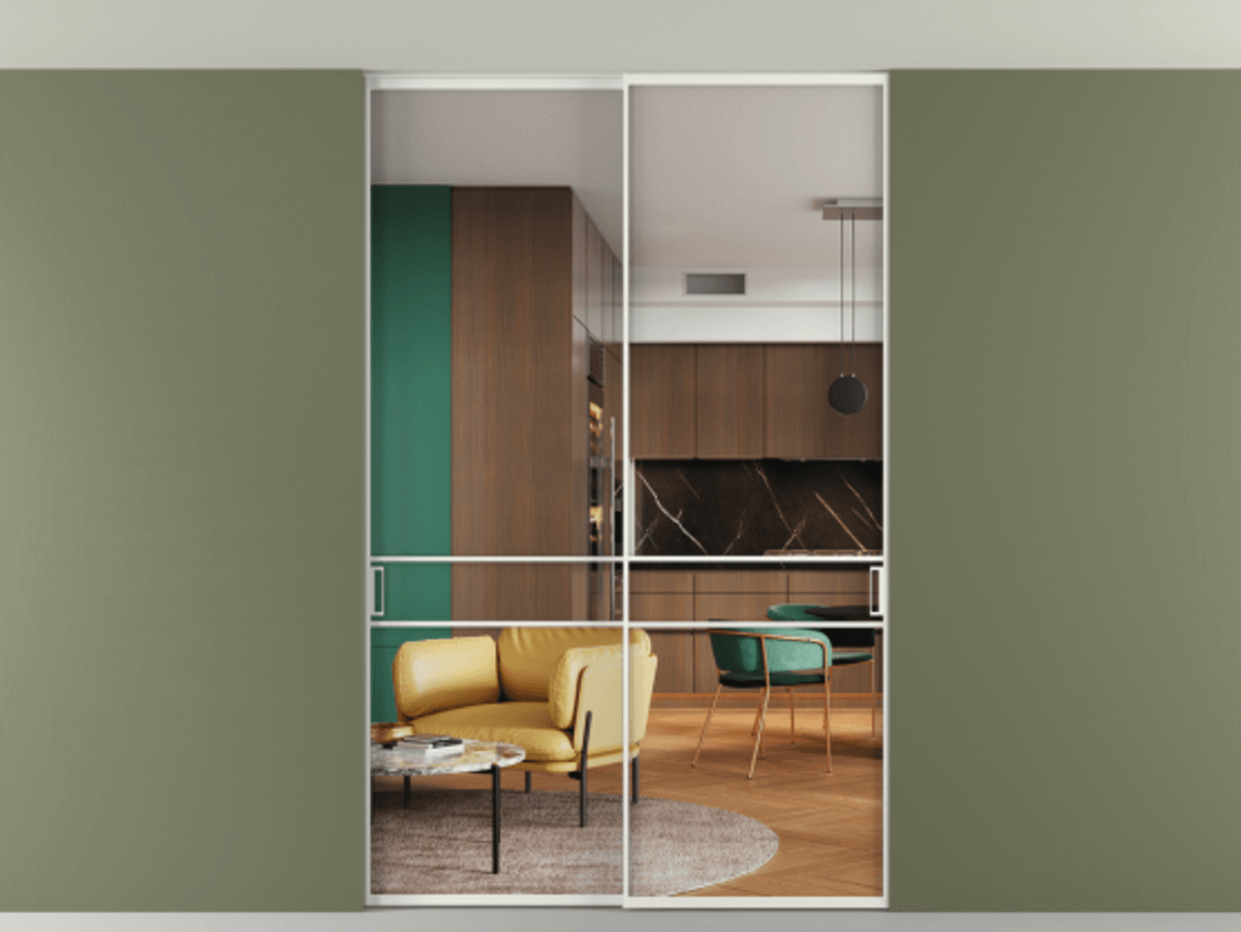 Перегородка Формато внутри проёма скрытое крепление в потолок 2 створки АЛПР 040.02 Алюминий светло-серый Прозрачное стекло "Кристал Вижн", калёное. Цена 444840 сом 1. Полотно 2 шт. (800/2100 мм)
2. Комплект установки раздвижной системы
3. Базовый комплект фурнитуры
4. Ручка Рондо. Фабрика дверей Волховец 8 (800) 551 43 19 Перегородка Формато внутри проёма скрытое крепление в потолок 2 створки АЛПР 040.02 Алюминий светло-серый Прозрачное стекло "Кристал Вижн", калёное Цена 444840 сом | Volhovec