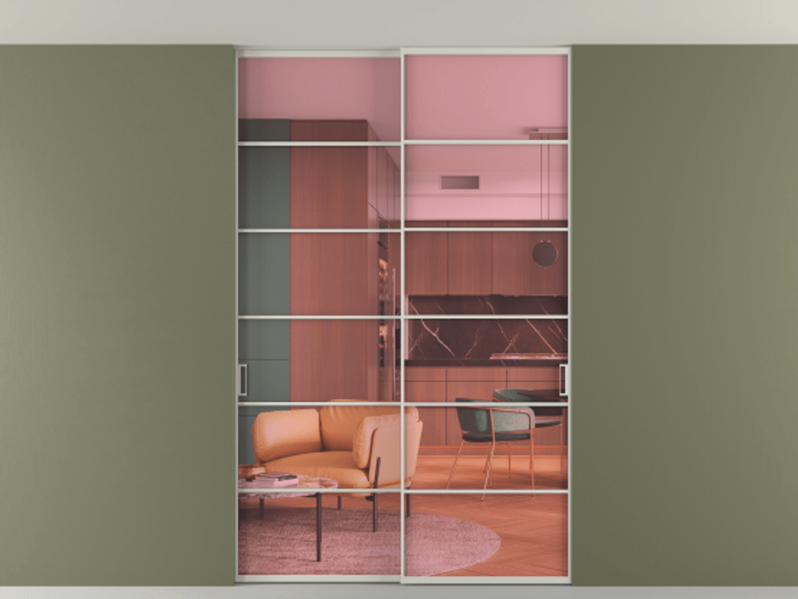 Перегородка Formato внутри проёма скрытое крепление в потолок 2 створки АЛПР 040.04 Алюминий тёплый серый Прозрачное розовое стекло, триплекс. Цена 380140 сом 1. Полотно 2 шт. (800/2100 мм)
2. Комплект установки раздвижной системы
3. Базовый комплект фурнитуры
4. Ручка RONDO. Фабрика дверей Волховец 8 (800) 551 43 19 Перегородка Formato внутри проёма скрытое крепление в потолок 2 створки АЛПР 040.04 Алюминий тёплый серый Прозрачное розовое стекло, триплекс Цена 380140 сом | Volhovec