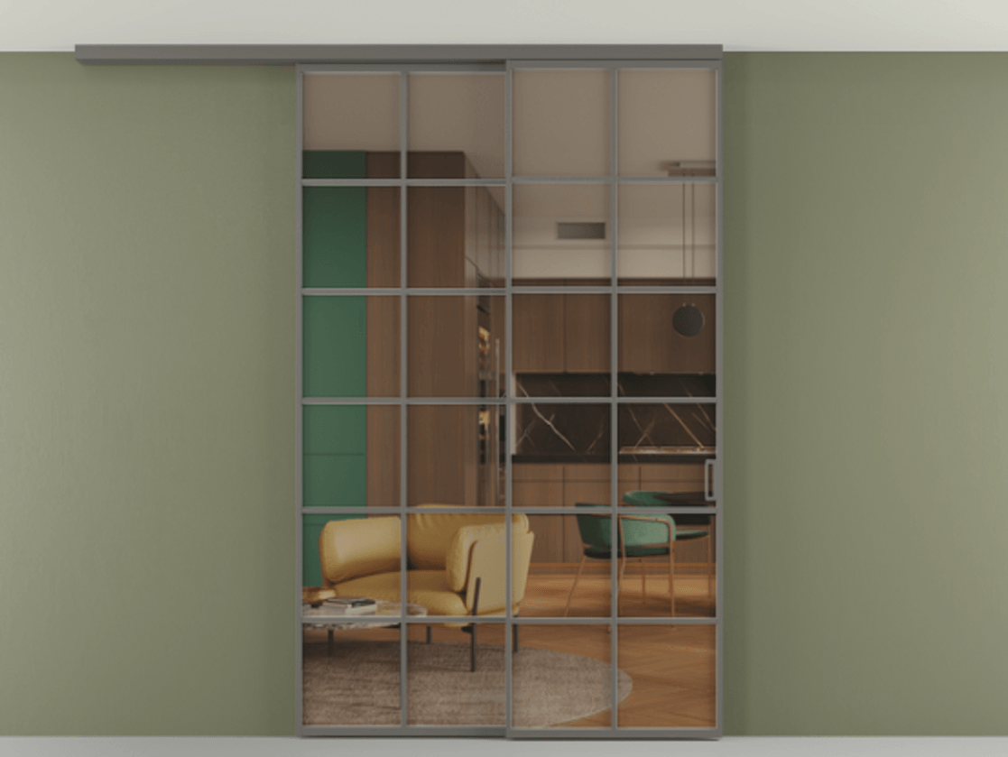 Перегородка Формато вдоль стены на потолок 2 створки с синхронным механизмом АЛПР 040.05 Алюминий классический серый Прозрачное бронзовое стекло, триплекс. Цена 424720 сом 1. Полотно 2 шт. (800/2100 мм)
2. Комплект установки раздвижной системы
3. Базовый комплект фурнитуры
4.Ручка Рондо. Фабрика дверей Волховец 8 (800) 551 43 19 Перегородка Формато вдоль стены на потолок 2 створки с синхронным механизмом АЛПР 040.05 Алюминий классический серый Прозрачное бронзовое стекло, триплекс Цена 424720 сом | Volhovec