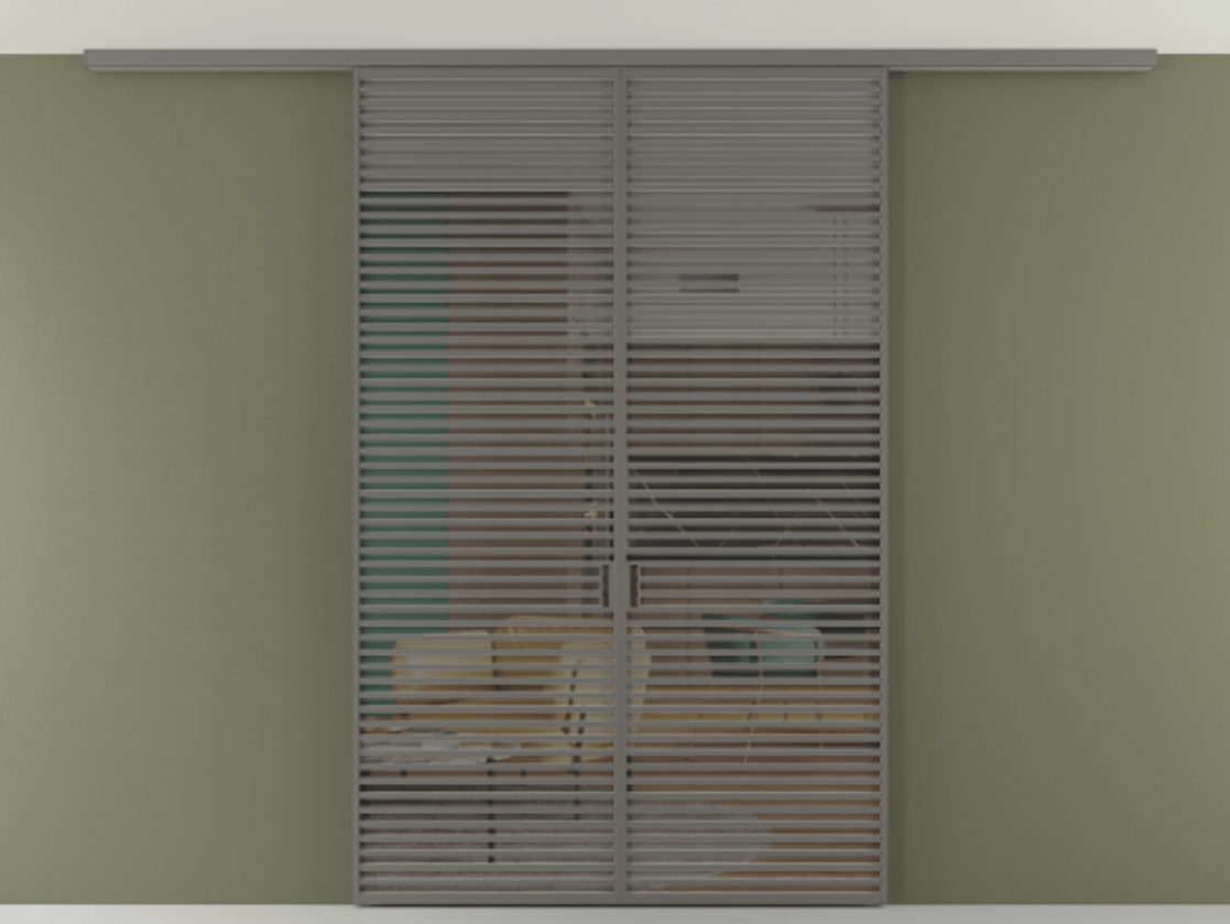 Перегородка Формато вдоль стены на потолок 2 створки АЛПР 040.07 Алюминий классический серый Прозрачное серое стекло, триплекс Цена 534870 сом | Volhovec