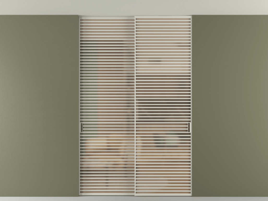 Перегородка Формато внутри проёма скрытое крепление в потолок 2 створки АЛПР 040.07 Алюминий тёплый серый Сатинированное оранжевое стекло, триплекс Цена 596840 сом | Volhovec