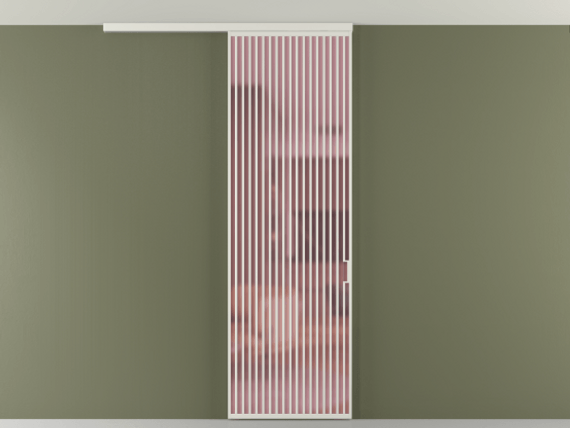 Перегородка Формато вдоль стены на потолок 1 створка АЛПР 040.06 Алюминий серый Сатинированное розовое стекло, триплекс Цена 258740 сом | Volhovec