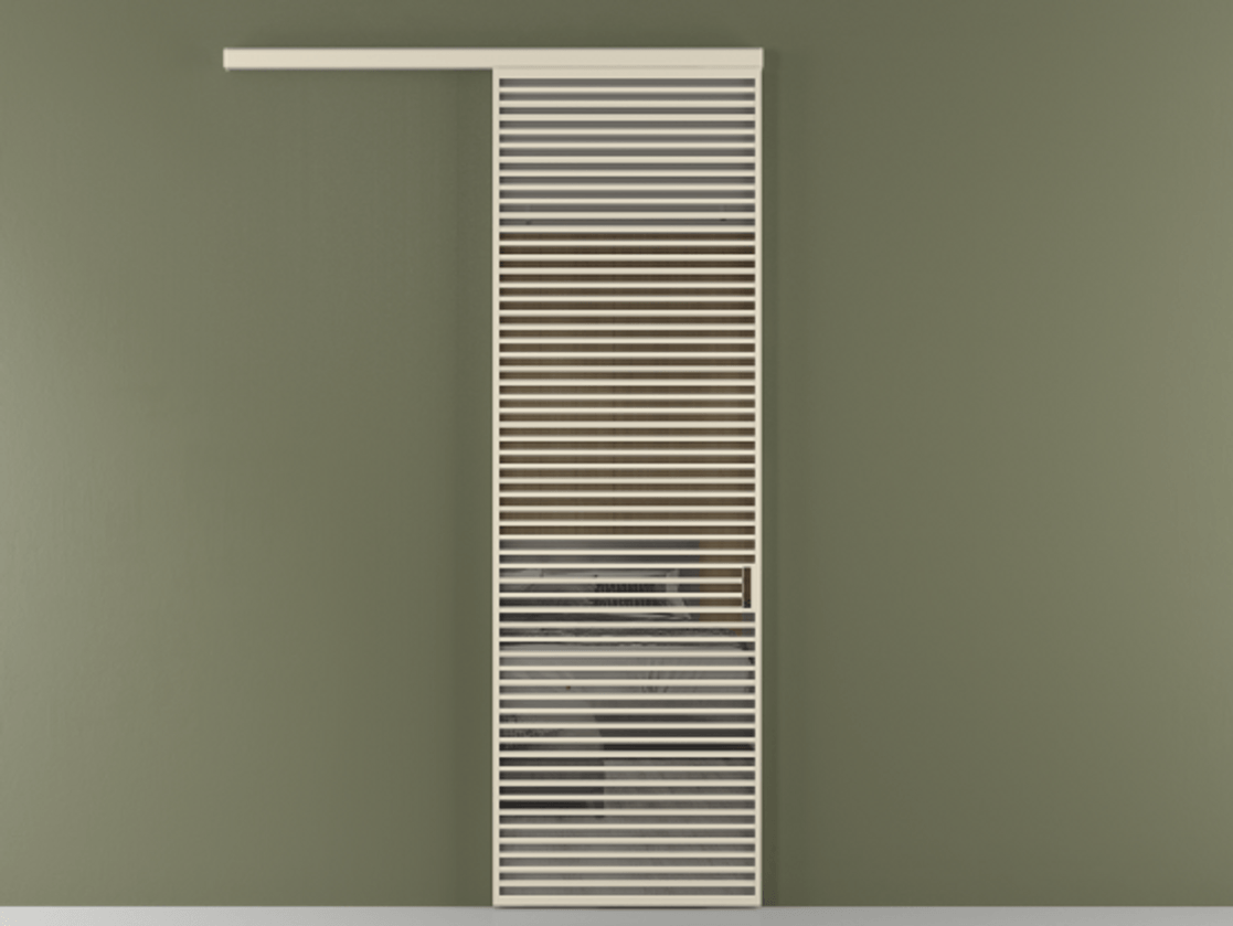 Перегородка Формато вдоль стены 1 створка АЛПР 040.07 Алюминий бежево-серый Рефлективное серое стекло "Стопсол", калёное Цена 234710 сом  | Volhovec