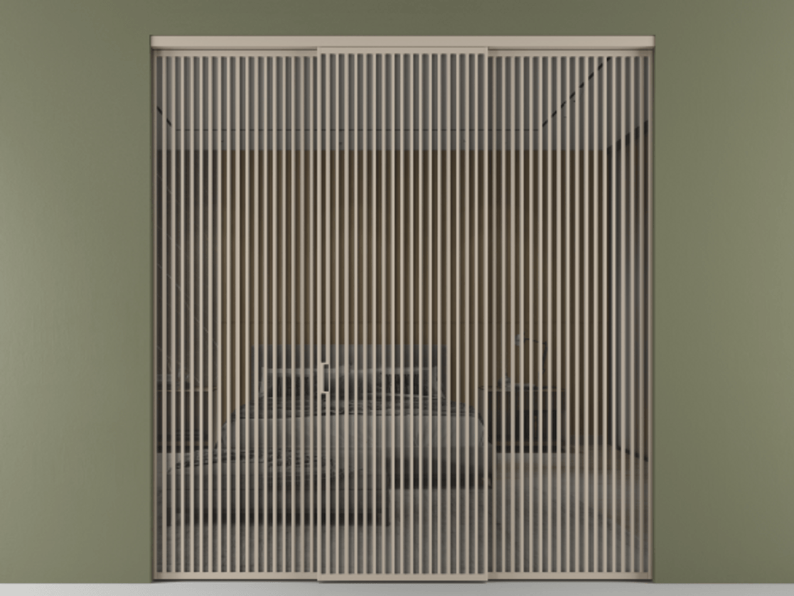 Перегородка Формато внутри проёма 3 створки АЛПР 040.06 Алюминий бисквитный Рефлективное серое стекло "Стопсол", калёное. Цена 890490 сом 1. Полотно 3 шт. (800/2100 мм)
2. Комплект установки раздвижной системы
3. Базовый комплект фурнитуры
4.Ручка Рондо. Фабрика дверей Волховец 8 (800) 551 43 19 Перегородка Формато внутри проёма 3 створки АЛПР 040.06 Алюминий бисквитный Рефлективное серое стекло "Стопсол", калёное Цена 890490 сом | Volhovec