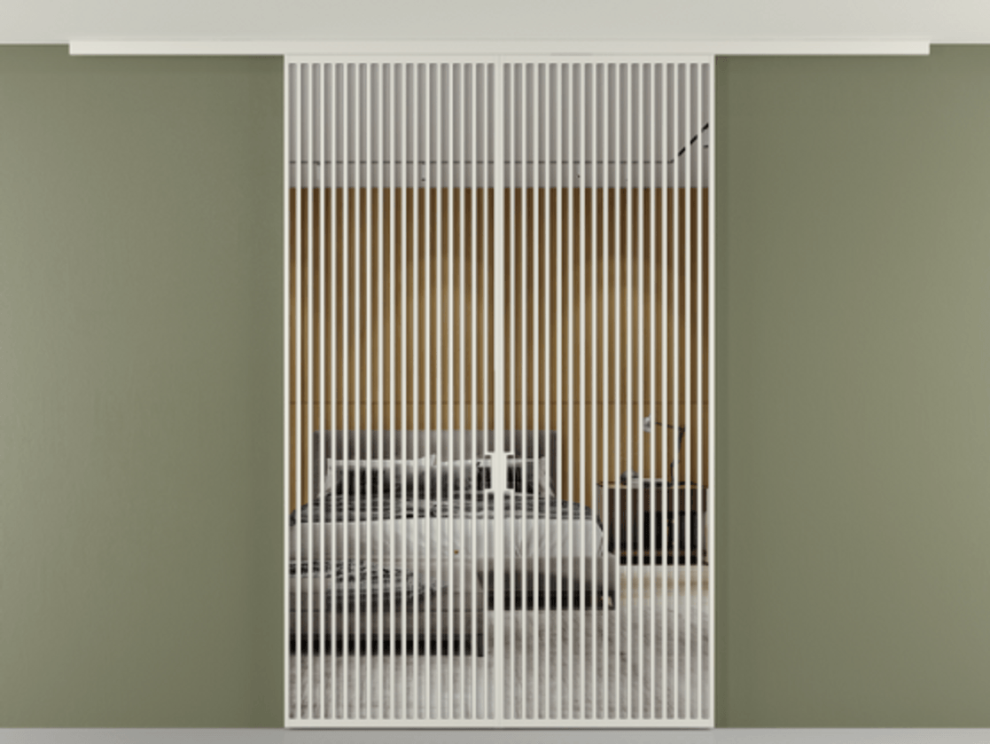 Перегородка Формато вдоль стены на потолок 2 створки АЛПР 040.06 Алюминий Белый Двустороннее зеркало, триплекс , триплекс 6 мм Цена 617580 сом | Volhovec