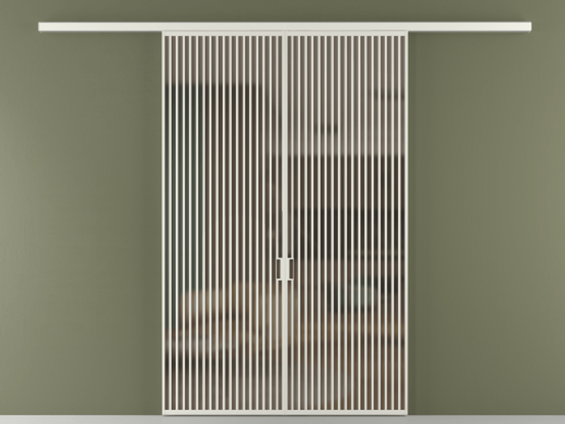 Перегородка Formato вдоль стены 2 створки АЛПР 040.06 Алюминий серый Сатинированное бронзовое стекло, триплекс Цена 624620 сом | Volhovec