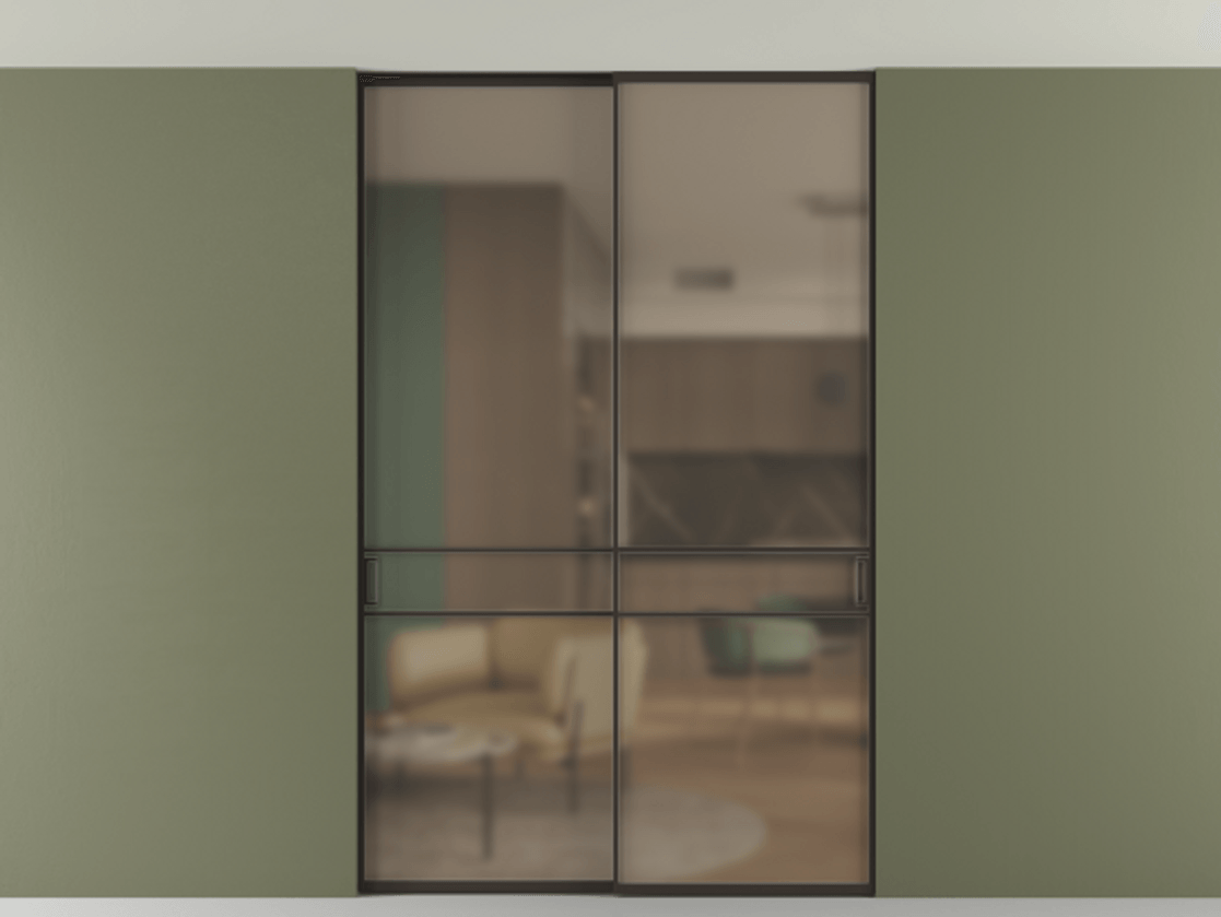 Перегородка Формато внутри проёма скрытое крепление в потолок 2 створки АЛПР 040.02 Алюминий антрацит Сатинированное бронзовое стекло, триплекс. Цена 361400 сом 1. Полотно 2 шт. (800/2100 мм)
2. Комплект установки раздвижной системы
3. Базовый комплект фурнитуры
4. Ручка Рондо. Фабрика дверей Волховец 8 (800) 551 43 19 Перегородка Формато внутри проёма скрытое крепление в потолок 2 створки АЛПР 040.02 Алюминий антрацит Сатинированное бронзовое стекло, триплекс Цена 361400 сом | Volhovec