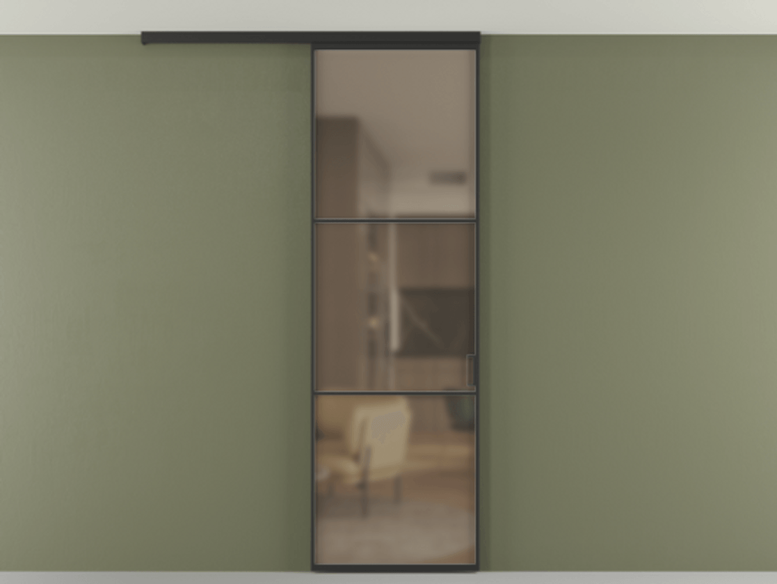 Перегородка Formato вдоль стены на потолок одностворчатая #VENDORCODE# #FURNISH# #GLASS# Цена #PRICE# #CURRENCY# | Volhovec