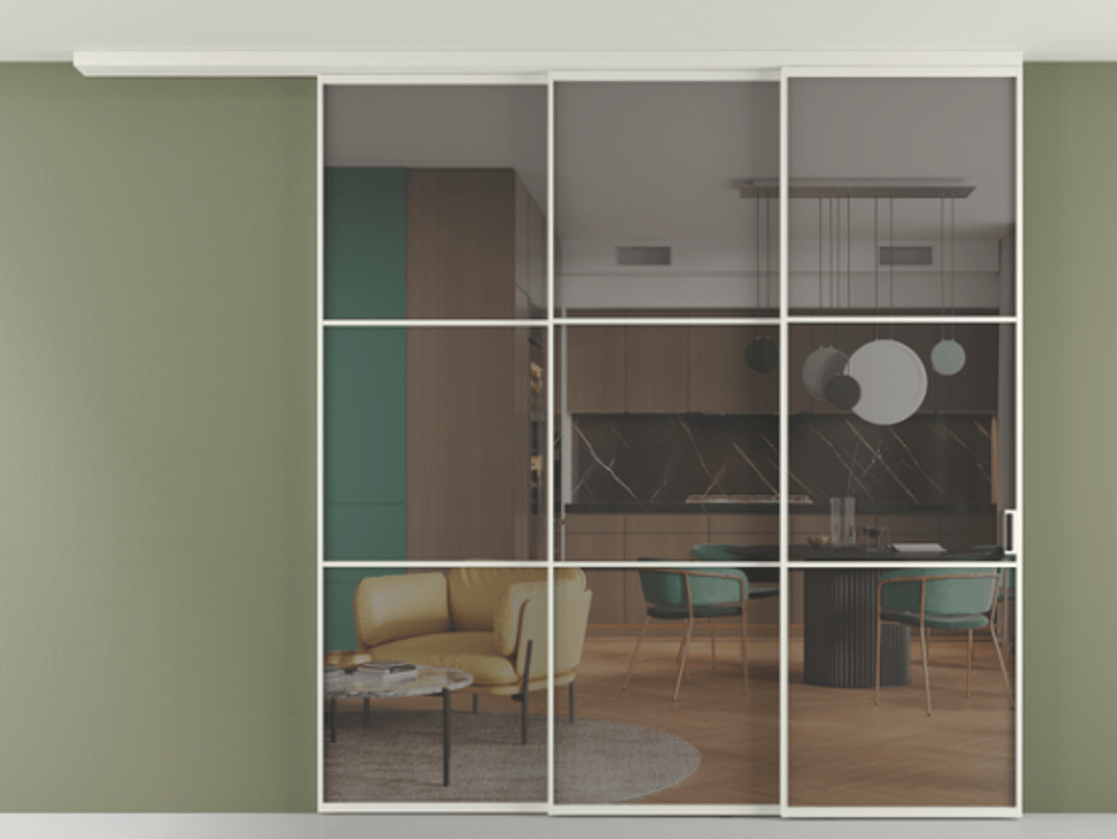 Перегородка Formato вдоль стены на потолок телескопик синхро 3 #VENDORCODE# #FURNISH# #GLASS# Цена #PRICE# #CURRENCY# | Volhovec