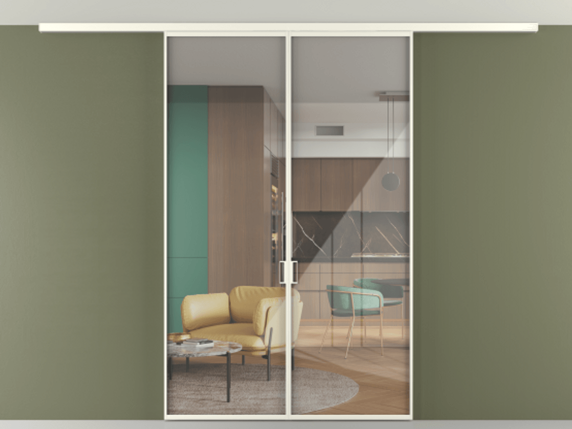 Перегородка Формато вдоль стены на потолок 2 створки АЛПР 040.01 Алюминий жемчужный Рефлективное прозрачное стекло "Стопсол", калёное. Цена 288540 сом 1. Полотно 2 шт. (800/2100 мм)
2. Комплект установки раздвижной системы
3. Базовый комплект фурнитуры
4.Ручка Рондо. Фабрика дверей Волховец 8 (800) 551 43 19 Перегородка Формато вдоль стены на потолок 2 створки АЛПР 040.01 Алюминий жемчужный Рефлективное прозрачное стекло "Стопсол", калёное Цена 288540 сом | Volhovec