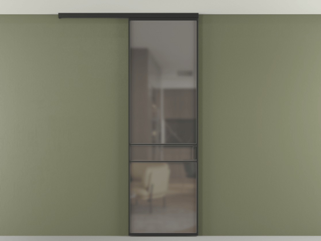 Перегородка Formato вдоль стены на потолок одностворчатая #VENDORCODE# #FURNISH# #GLASS# Цена #PRICE# #CURRENCY# | Volhovec