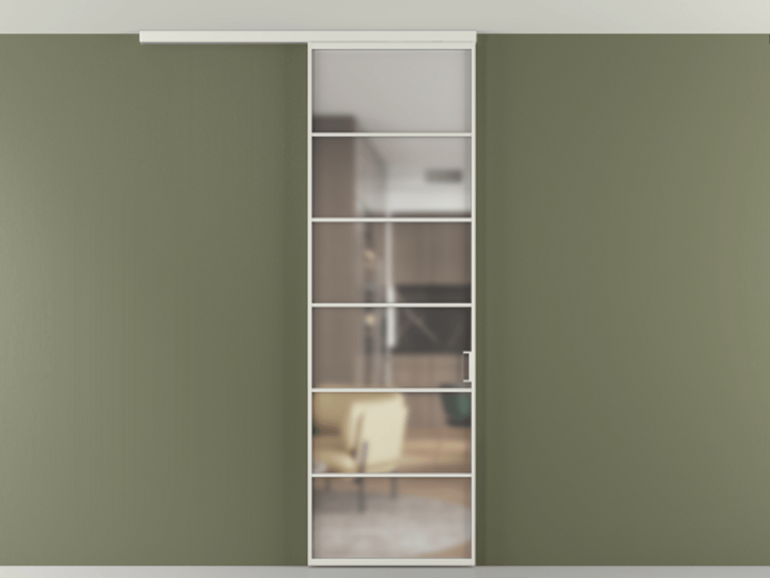 Перегородка Формато вдоль стены на потолок 1 створка АЛПР 040.04 Алюминий серый Сатинированное стекло "Мателюкс Кристал Вижн", калёное, матовое, каленое 6 мм Цена 166351 сом | Volhovec