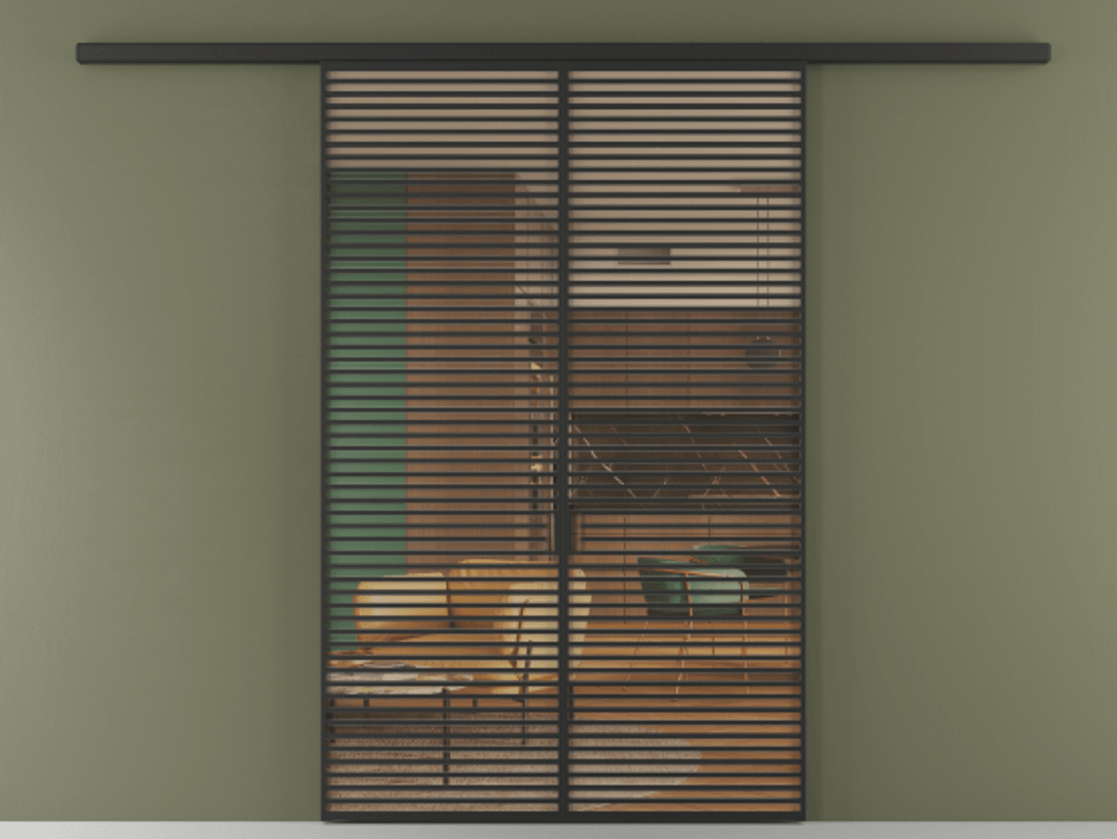 Перегородка Формато вдоль стены 2 створки АЛПР 040.07 Алюминий Черный Прозрачное оранжевое стекло, триплекс Цена 477420 сом | Volhovec