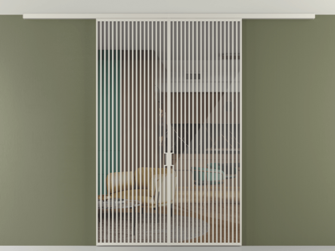 Перегородка Формато вдоль стены на потолок 2 створки АЛПР 040.06 Алюминий тёплый серый Рефлективное прозрачное стекло "Стопсол", калёное Цена 669060 сом | Volhovec