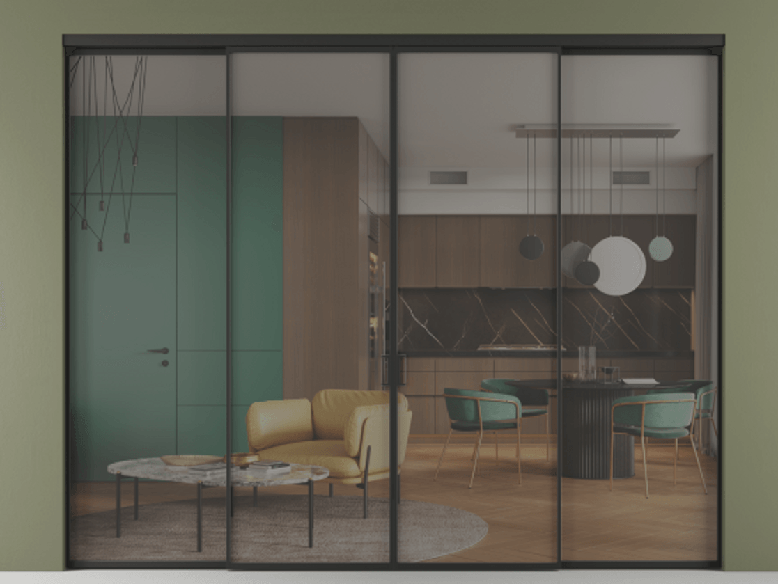 Перегородка Formato внутри проёма четырёхстворчатая #VENDORCODE# #FURNISH# #GLASS# Цена #PRICE# #CURRENCY#  | Volhovec
