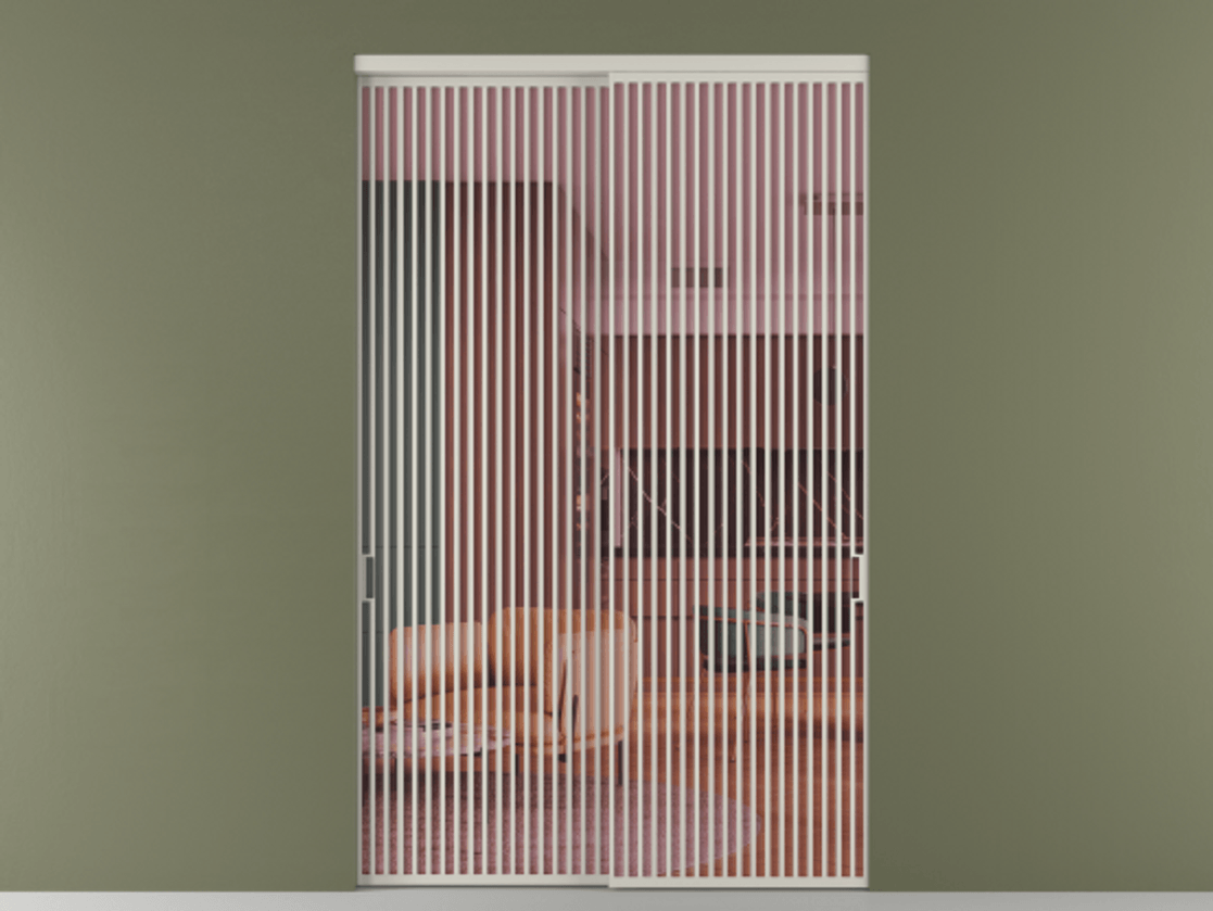 Перегородка Formato внутри проёма 2 створки АЛПР 040.06 Алюминий тёплый серый Прозрачное розовое стекло, триплекс Цена 658300 ₽  | Volhovec