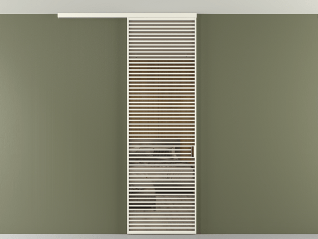 Перегородка Формато вдоль стены на потолок 1 створка АЛПР 040.07 Алюминий жемчужный Рефлективное бронзовое стекло "Стопсол", калёное Цена 281920 сом | Volhovec