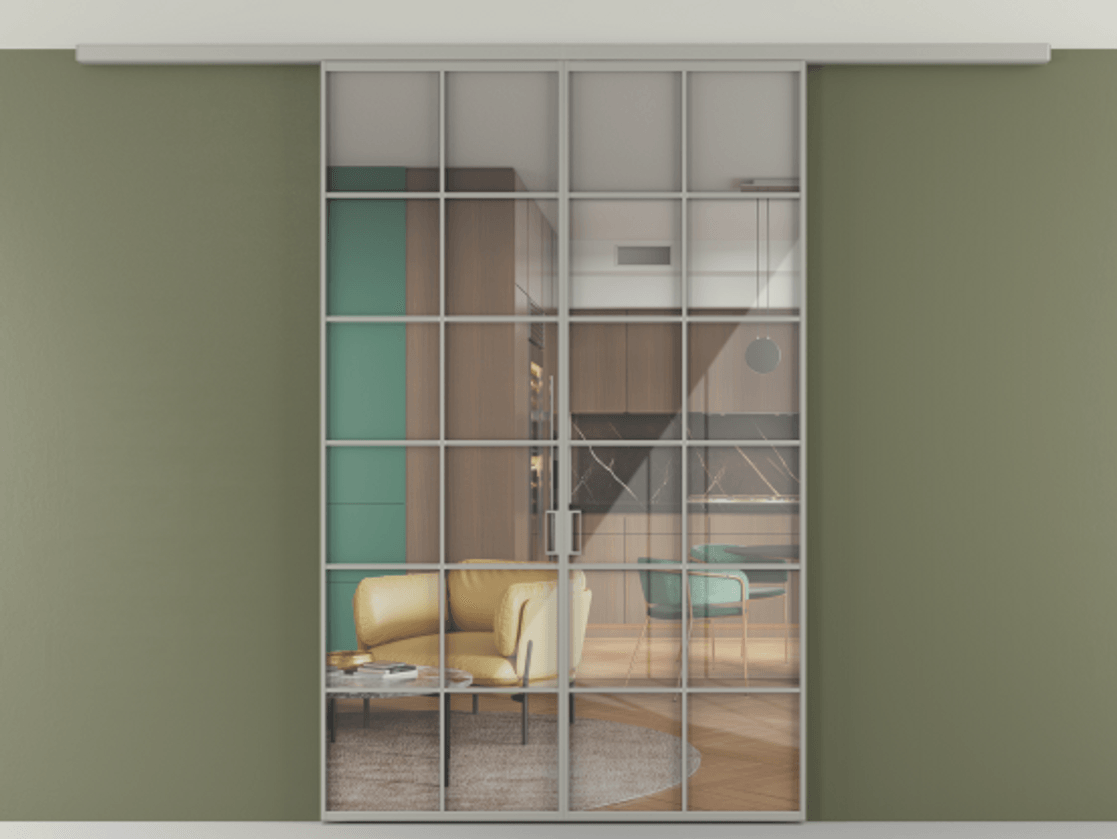 Перегородка Формато вдоль стены на потолок 2 створки АЛПР 040.05 Алюминий нейтральный серый Рефлективное прозрачное стекло "Стопсол", калёное. Цена 322360 сом 1. Полотно 2 шт. (800/2100 мм)
2. Комплект установки раздвижной системы
3. Базовый комплект фурнитуры
4.Ручка Рондо. Фабрика дверей Волховец 8 (800) 551 43 19 Перегородка Формато вдоль стены на потолок 2 створки АЛПР 040.05 Алюминий нейтральный серый Рефлективное прозрачное стекло "Стопсол", калёное Цена 322360 сом | Volhovec