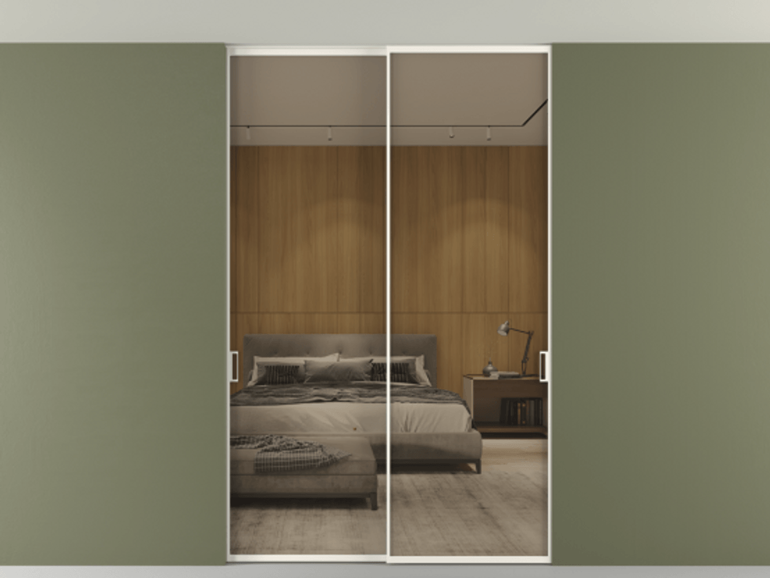 Перегородка Формато внутри проёма скрытое крепление в потолок 2 створки АЛПР 040.01 Алюминий пудровый белый Рефлективное бронзовое стекло "Стопсол", калёное. Цена 427540 сом 1. Полотно 2 шт. (800/2100 мм)
2. Комплект установки раздвижной системы
3. Базовый комплект фурнитуры
4. Ручка Рондо. Фабрика дверей Волховец 8 (800) 551 43 19 Перегородка Формато внутри проёма скрытое крепление в потолок 2 створки АЛПР 040.01 Алюминий пудровый белый Рефлективное бронзовое стекло "Стопсол", калёное Цена 427540 сом | Volhovec