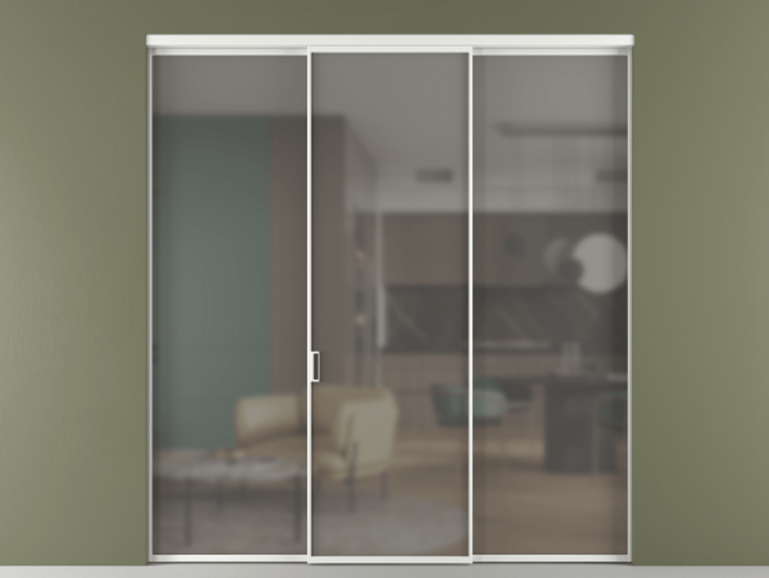 Перегородка Формато внутри проёма 3 створки АЛПР 040.01 Алюминий белоснежный Сатинированное серое стекло, триплекс. Цена 327780 сом 1. Полотно 3 шт. (800/2100 мм)
2. Комплект установки раздвижной системы
3. Базовый комплект фурнитуры
4.Ручка Рондо. Фабрика дверей Волховец 8 (800) 551 43 19 Перегородка Формато внутри проёма 3 створки АЛПР 040.01 Алюминий белоснежный Сатинированное серое стекло, триплекс Цена 327780 сом | Volhovec