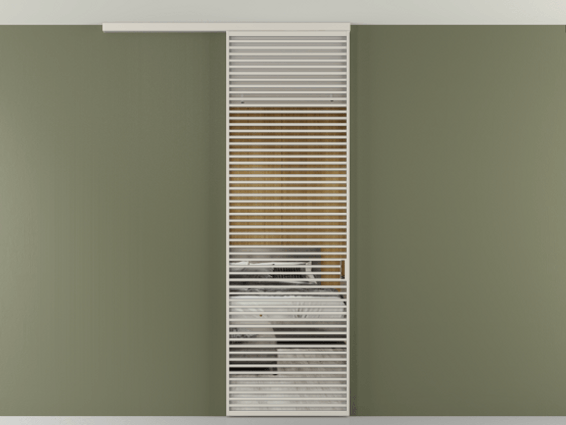 Перегородка Формато вдоль стены на потолок 1 створка АЛПР 040.07 Алюминий облачно-серый Двустороннее зеркало, триплекс , триплекс 6 мм Цена 187228 ₽ | Volhovec