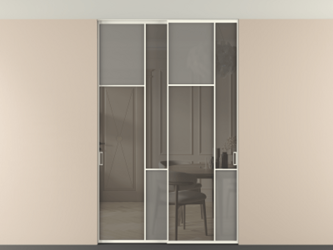 Перегородка Мозаик внутри проёма скрытое крепление в потолок 2 створки АЛПР 041.10 Алюминий жемчужный Сатинированное серое стекло, триплекс, 6 мм + Прозрачное серое стекло, триплекс. Цена 472590 сом . Фабрика дверей Волховец 8 (800) 551 43 19 Перегородка Мозаик внутри проёма скрытое крепление в потолок 2 створки АЛПР 041.10 Алюминий жемчужный Сатинированное серое стекло, триплекс, 6 мм + Прозрачное серое стекло, триплекс Цена 472590 сом | Volhovec