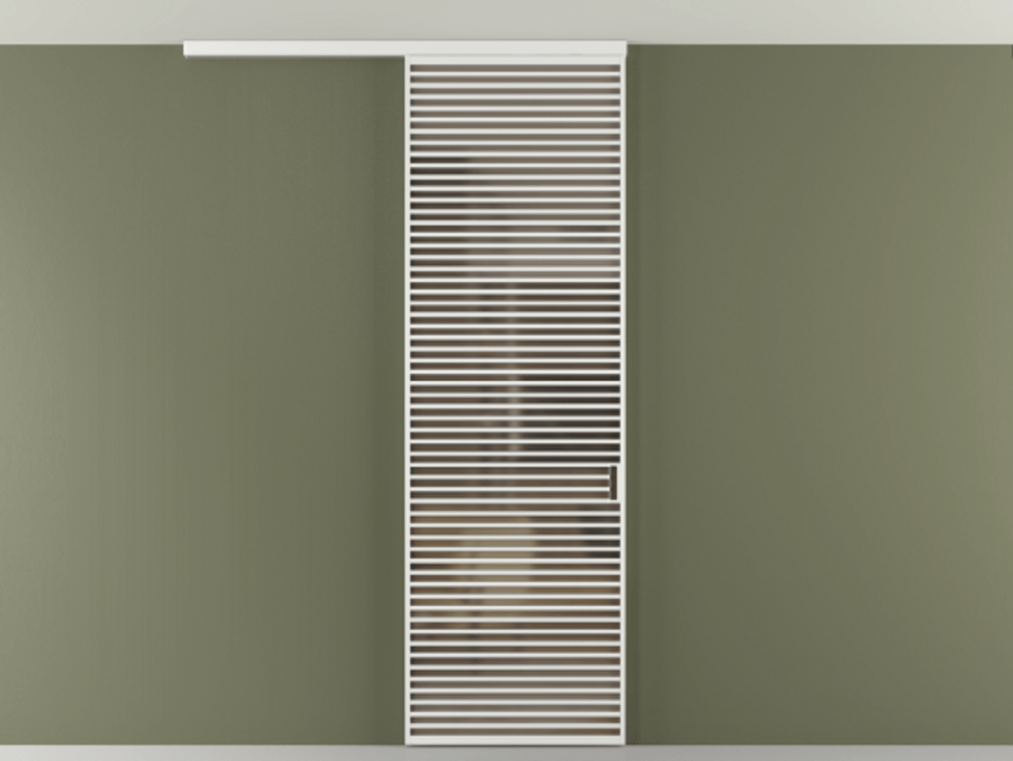 Перегородка Формато вдоль стены на потолок 1 створка АЛПР 040.07 Алюминий белоснежный Сатинированное бронзовое стекло, триплекс Цена 272600 сом | Volhovec