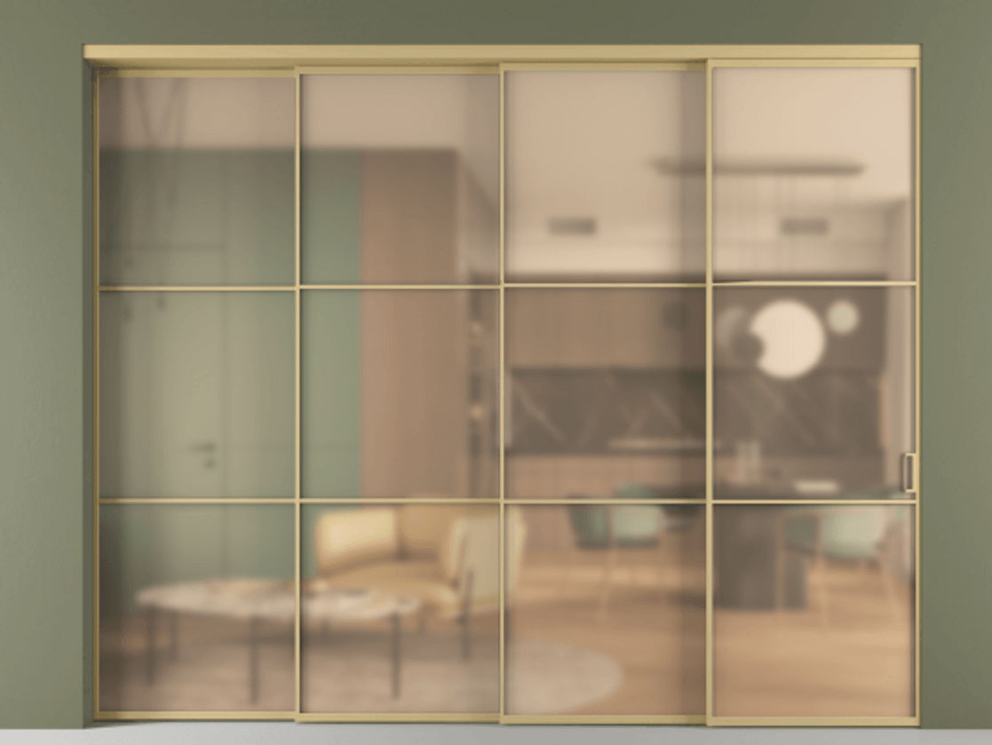 Перегородка Формато внутри проёма 4 створки с синхронным механизмом АЛПР 040.03 Золотой Сатинированное оранжевое стекло, триплекс. Цена 4209200 AMD 1. Полотно 4 шт. (800/2100 мм)
2. Комплект установки раздвижной системы
3. Базовый комплект фурнитуры
4. Комплект фурнитуры телескопик синхро-3
5. Ручка Рондо. Фабрика дверей Волховец 8 (800) 551 43 19 Перегородка Формато внутри проёма 4 створки с синхронным механизмом АЛПР 040.03 Золотой Сатинированное оранжевое стекло, триплекс Цена 4209200 AMD | Volhovec