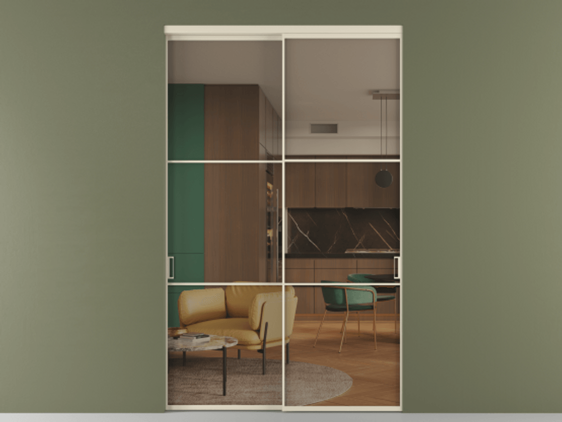 Перегородка Формато внутри проёма 2 створки АЛПР 040.03 Алюминий бежево-серый Прозрачное бронзовое стекло, триплекс. Цена 618440 сом 1. Полотно 2 шт. (800/2100 мм)
2. Комплект установки раздвижной системы
3. Базовый комплект фурнитуры
4.Ручка Рондо. Фабрика дверей Волховец 8 (800) 551 43 19 Перегородка Формато внутри проёма 2 створки АЛПР 040.03 Алюминий бежево-серый Прозрачное бронзовое стекло, триплекс Цена 618440 сом | Volhovec