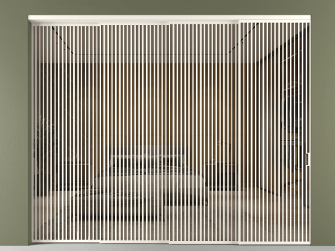 Перегородка Формато внутри проёма 4 створки с синхронным механизмом АЛПР 040.06 Алюминий пудровый белый Рефлективное бронзовое стекло "Стопсол", калёное. Цена 1169050 сом 1. Полотно 4 шт. (800/2100 мм)
2. Комплект установки раздвижной системы
3. Базовый комплект фурнитуры
4. Комплект фурнитуры телескопик синхро-3
5. Ручка Рондо. Фабрика дверей Волховец 8 (800) 551 43 19 Перегородка Формато внутри проёма 4 створки с синхронным механизмом АЛПР 040.06 Алюминий пудровый белый Рефлективное бронзовое стекло "Стопсол", калёное Цена 1169050 сом | Volhovec