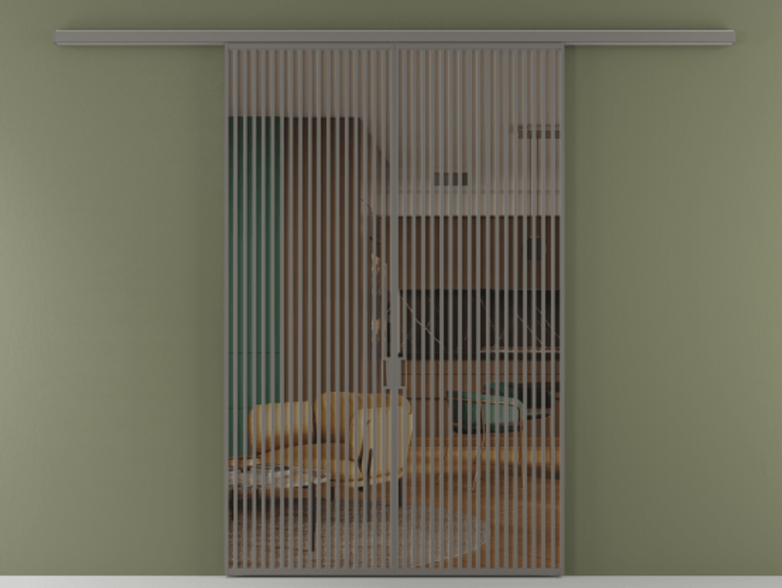 Перегородка Формато вдоль стены 2 створки АЛПР 040.06 Алюминий классический серый Прозрачное бронзовое стекло, триплекс Цена 498610 сом | Volhovec