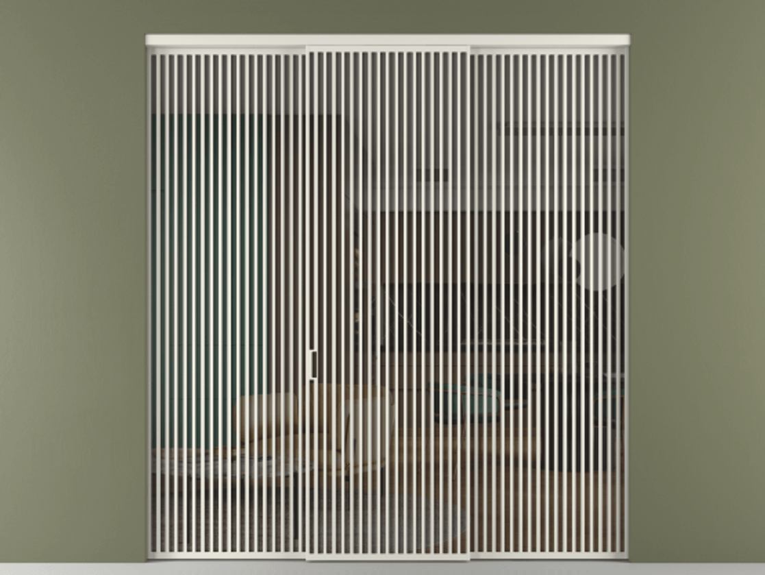 Перегородка Formato внутри проёма 3 створки АЛПР 040.06 Алюминий Белый Прозрачное серое стекло, триплекс Цена 637580 сом | Volhovec