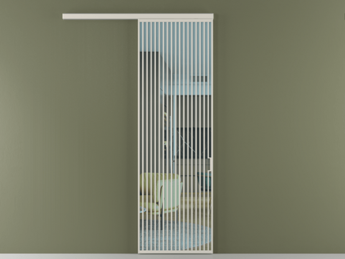 Перегородка Formato вдоль стены 1 створка АЛПР 040.06 Алюминий облачно-серый Прозрачное голубое стекло, триплекс Цена 268600 сом  | Volhovec