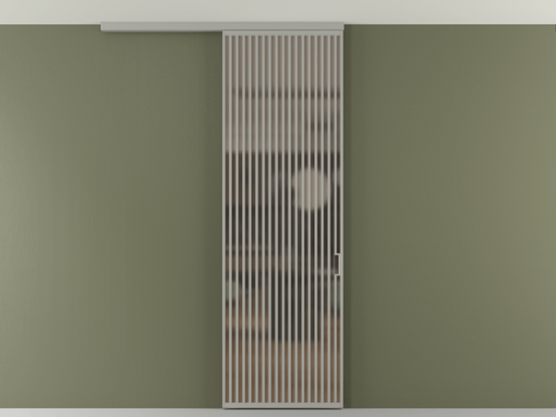 Перегородка Формато вдоль стены на потолок 1 створка АЛПР 040.06 Алюминий нейтральный серый Сатинированное бронзовое стекло, триплекс Цена 272600 сом | Volhovec