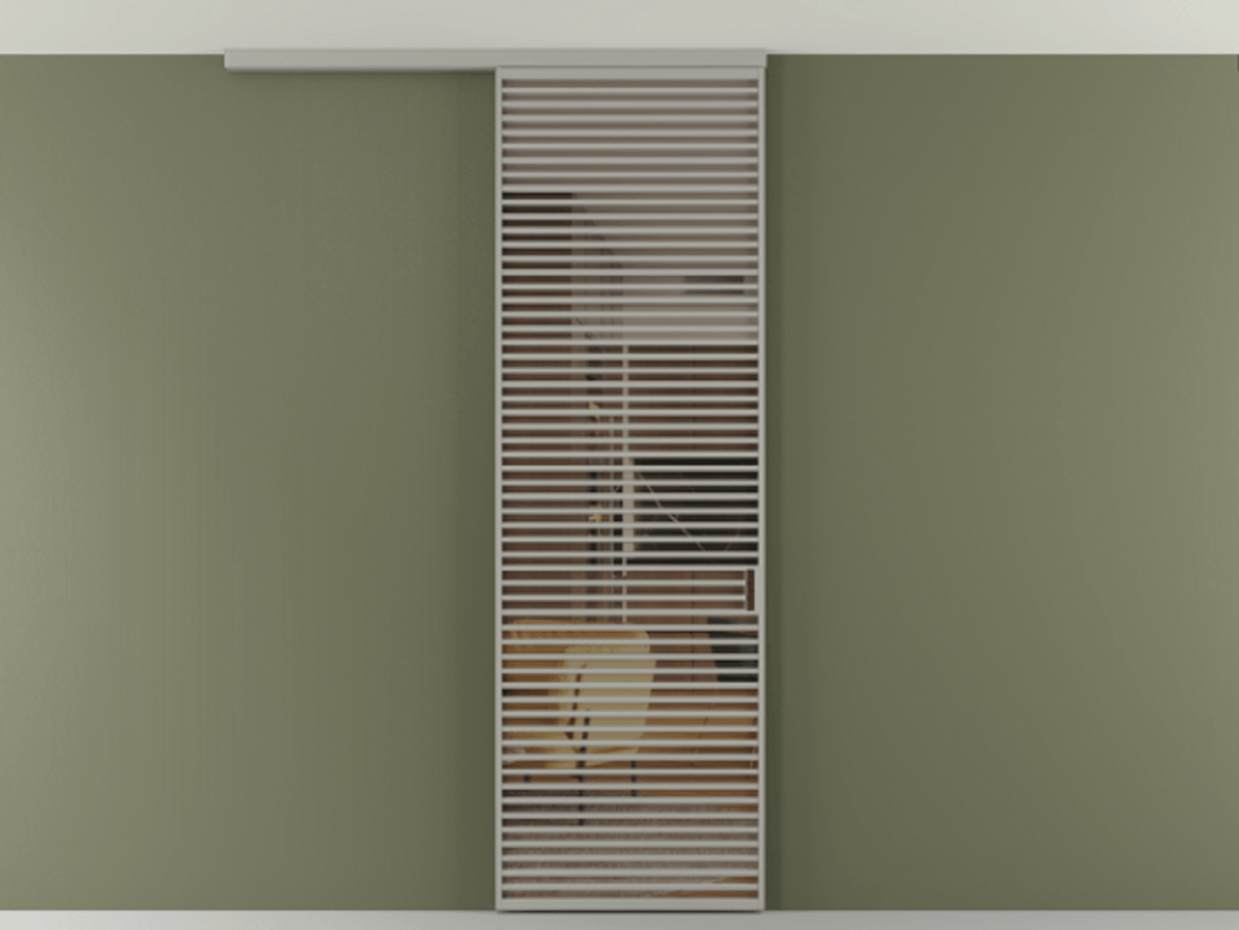 Перегородка Формато вдоль стены на потолок 1 створка АЛПР 040.07 Алюминий нейтральный серый Прозрачное бронзовое стекло, триплекс Цена 272600 сом | Volhovec