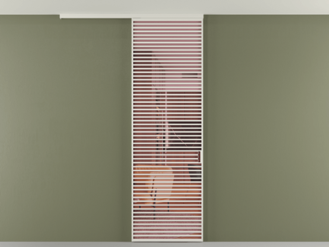 Перегородка Формато вдоль стены на потолок 1 створка АЛПР 040.07 Алюминий Белый Прозрачное розовое стекло, триплекс Цена 247750 сом | Volhovec