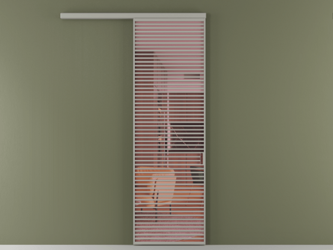 Перегородка Formato вдоль стены 1 створка АЛПР 040.07 Алюминий нейтральный серый Прозрачное розовое стекло, триплекс Цена 268600 сом  | Volhovec