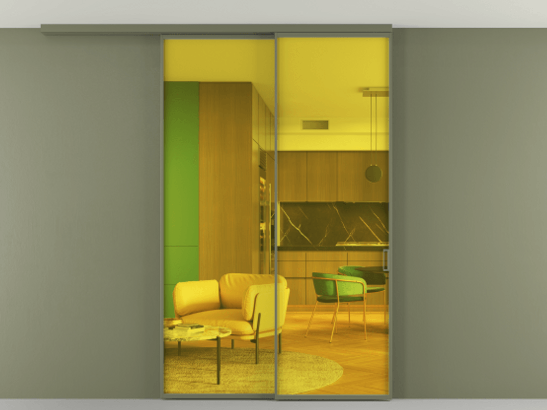 Перегородка Formato вдоль стены на потолок 2 створки с синхронным механизмом АЛПР 040.01 Алюминий оливковый тёмный Прозрачное жёлтое стекло, триплекс. Цена 260805 ₽ 1. Полотно 2 шт. (800/2100 мм)
2. Комплект установки раздвижной системы
3. Базовый комплект фурнитуры
4.Ручка RONDO
. Фабрика дверей Волховец 8 (800) 551 43 19 Перегородка Formato вдоль стены на потолок 2 створки с синхронным механизмом АЛПР 040.01 Алюминий оливковый тёмный Прозрачное жёлтое стекло, триплекс Цена 260805 ₽ | Volhovec