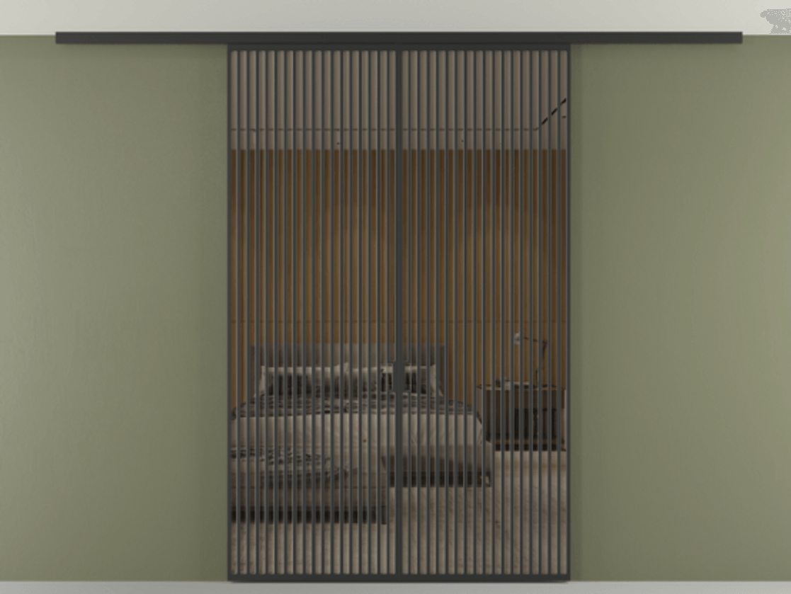 Перегородка Формато вдоль стены на потолок 2 створки АЛПР 040.06 Алюминий Черный Рефлективное бронзовое стекло "Стопсол", калёное Цена 640870 сом | Volhovec