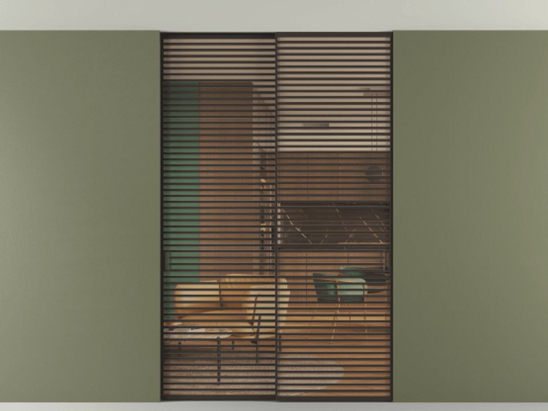 Перегородка Формато внутри проёма скрытое крепление в потолок 2 створки АЛПР 040.07 Алюминий антрацит Прозрачное оранжевое стекло, триплекс Цена 596840 сом | Volhovec