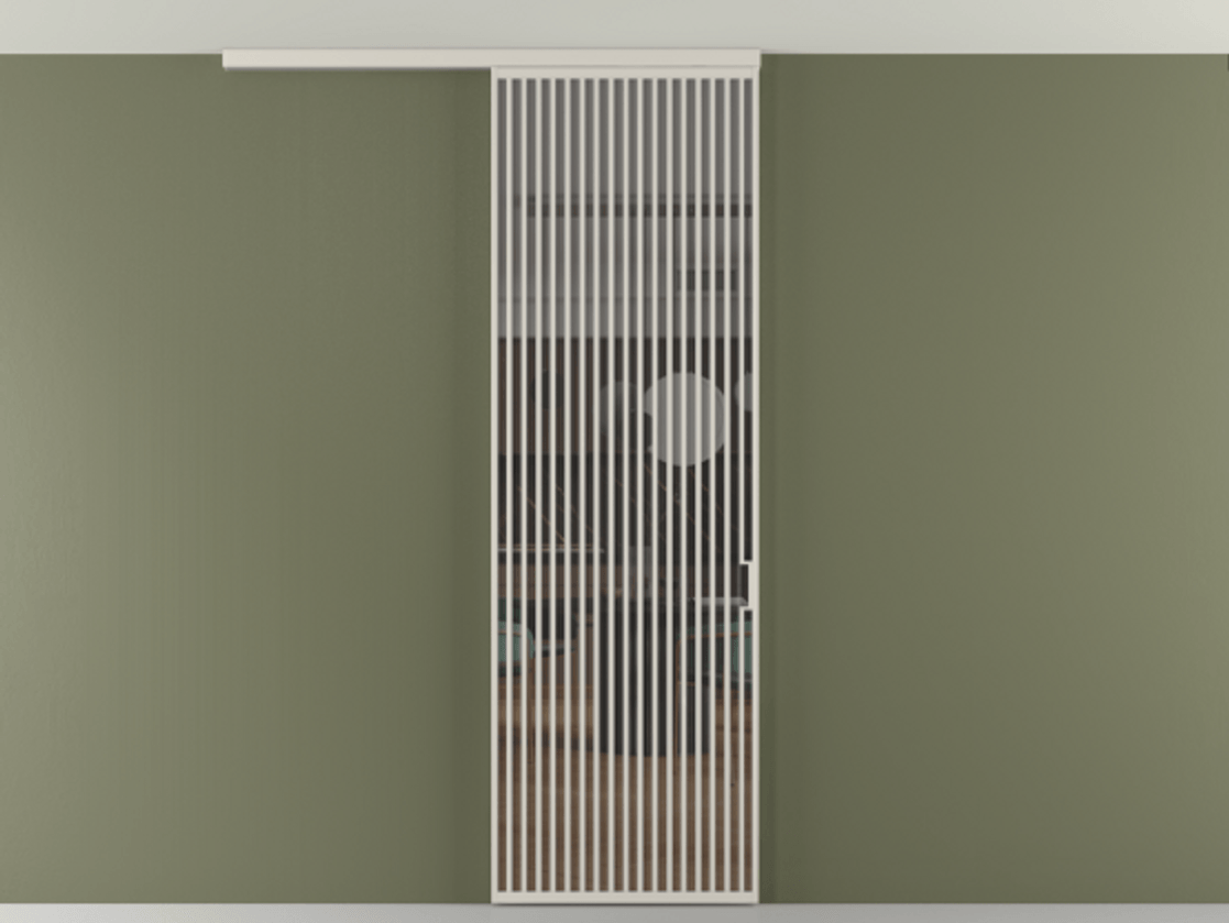 Перегородка Формато вдоль стены на потолок 1 створка АЛПР 040.06 Алюминий облачно-серый Прозрачное серое стекло, триплекс Цена 272600 сом | Volhovec