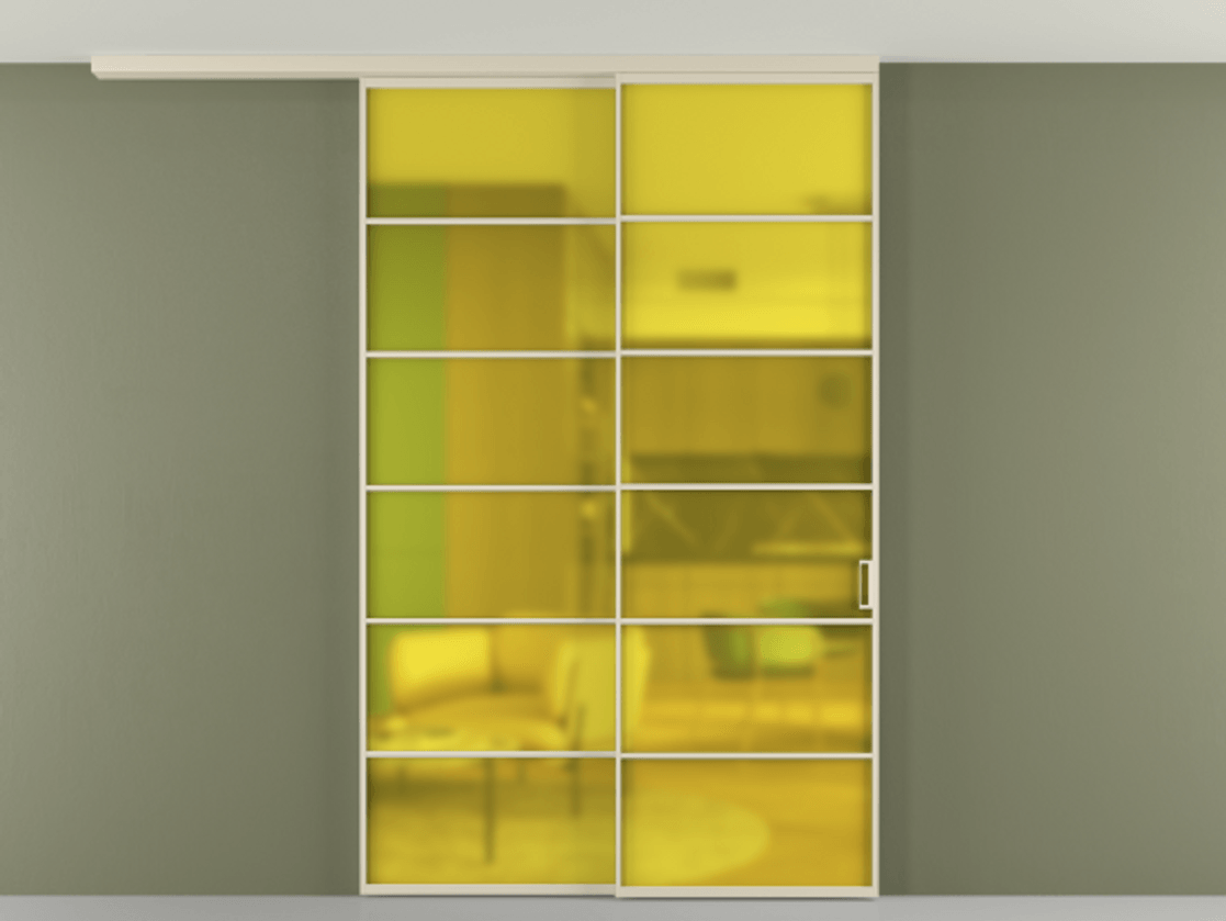 Перегородка Formato вдоль стены на потолок 2 створки с синхронным механизмом АЛПР 040.04 Алюминий бежево-серый Сатинированное жёлтое стекло, триплекс. Цена 477830 сом 1. Полотно 2 шт. (800/2100 мм)
2. Комплект установки раздвижной системы
3. Базовый комплект фурнитуры
4.Ручка RONDO
. Фабрика дверей Волховец 8 (800) 551 43 19 Перегородка Formato вдоль стены на потолок 2 створки с синхронным механизмом АЛПР 040.04 Алюминий бежево-серый Сатинированное жёлтое стекло, триплекс Цена 477830 сом | Volhovec