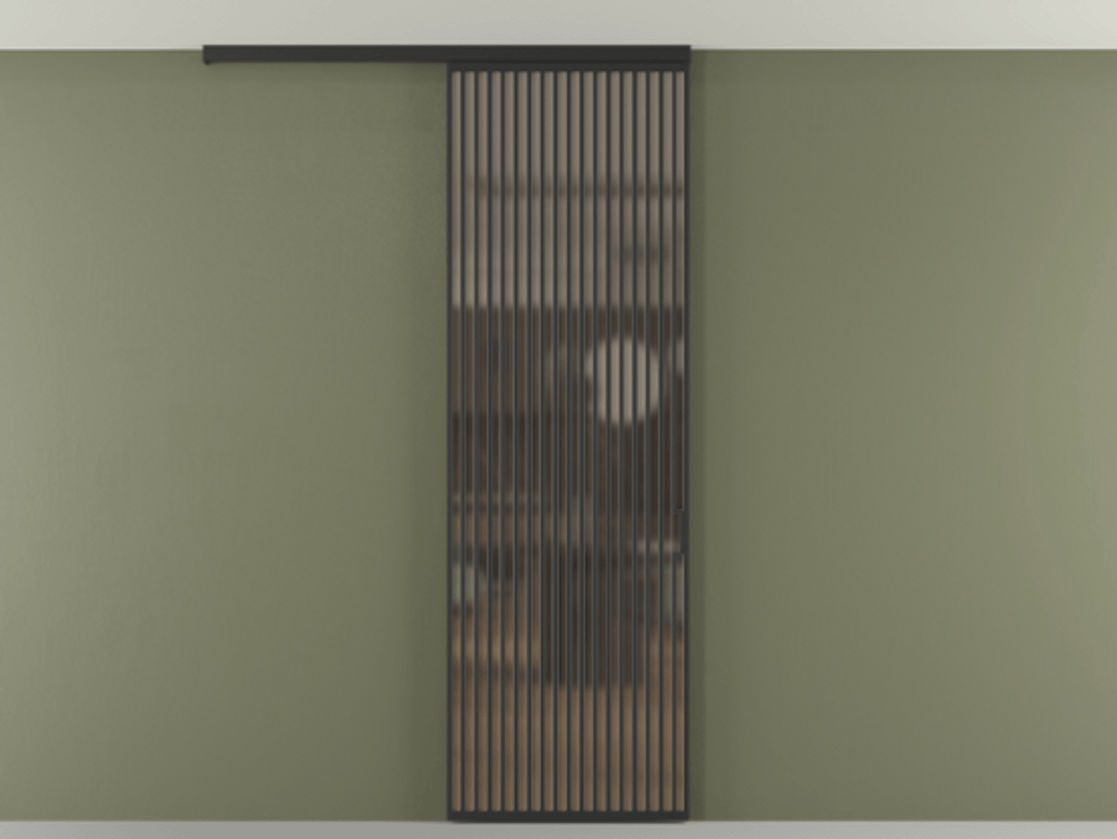 Перегородка Формато вдоль стены на потолок 1 створка АЛПР 040.06 Алюминий Черный Сатинированное бронзовое стекло, триплекс Цена 247750 сом | Volhovec