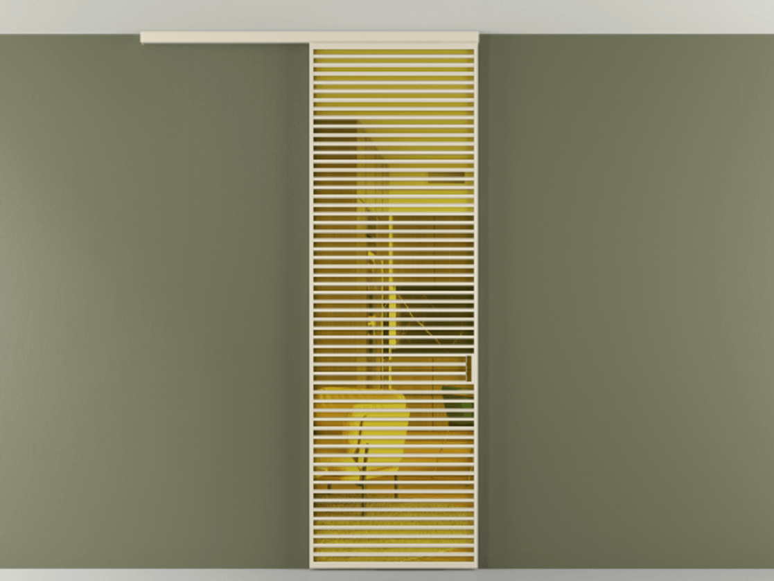 Перегородка Formato вдоль стены на потолок 1 створка АЛПР 040.07 Алюминий бежево-серый Прозрачное жёлтое стекло, триплекс Цена 272600 сом | Volhovec