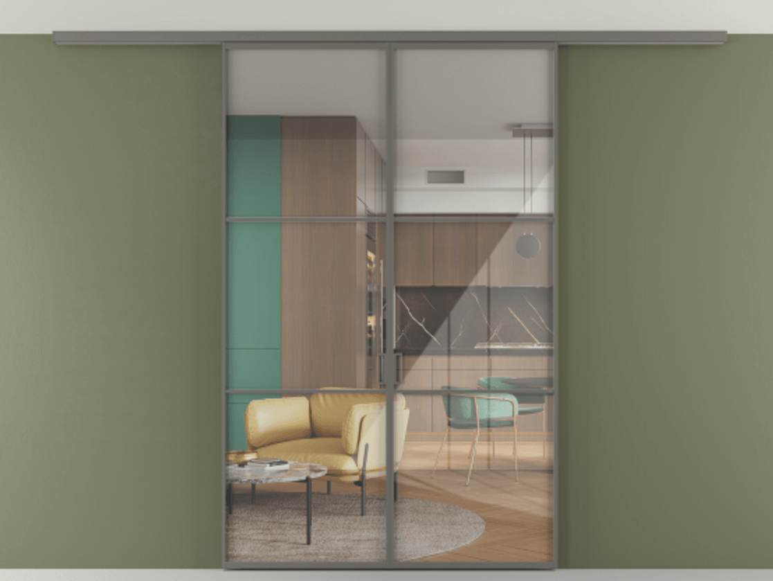 Перегородка Формато вдоль стены на потолок 2 створки АЛПР 040.03 Алюминий классический серый Рефлективное прозрачное стекло "Стопсол", калёное. Цена 302380 сом 1. Полотно 2 шт. (800/2100 мм)
2. Комплект установки раздвижной системы
3. Базовый комплект фурнитуры
4.Ручка Рондо. Фабрика дверей Волховец 8 (800) 551 43 19 Перегородка Формато вдоль стены на потолок 2 створки АЛПР 040.03 Алюминий классический серый Рефлективное прозрачное стекло "Стопсол", калёное Цена 302380 сом | Volhovec