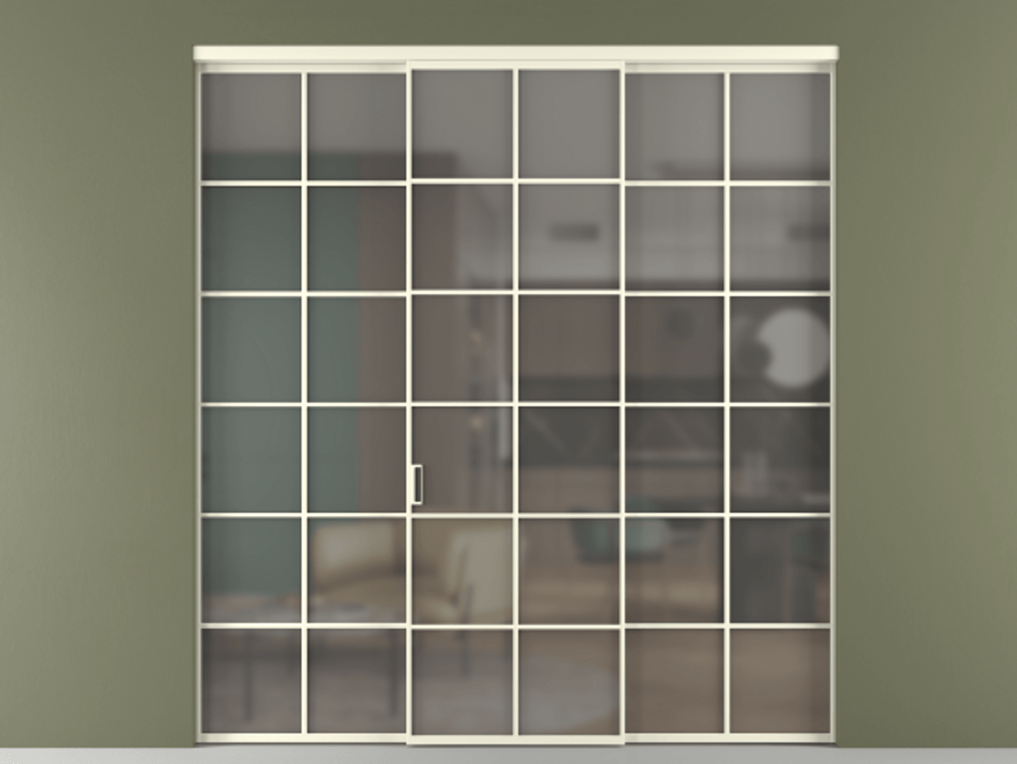 Перегородка Формато внутри проёма 3 створки АЛПР 040.05 Алюминий молочно-белый Сатинированное серое стекло, триплекс. Цена 371030 сом 1. Полотно 3 шт. (800/2100 мм)
2. Комплект установки раздвижной системы
3. Базовый комплект фурнитуры
4.Ручка Рондо. Фабрика дверей Волховец 8 (800) 551 43 19 Перегородка Формато внутри проёма 3 створки АЛПР 040.05 Алюминий молочно-белый Сатинированное серое стекло, триплекс Цена 371030 сом | Volhovec